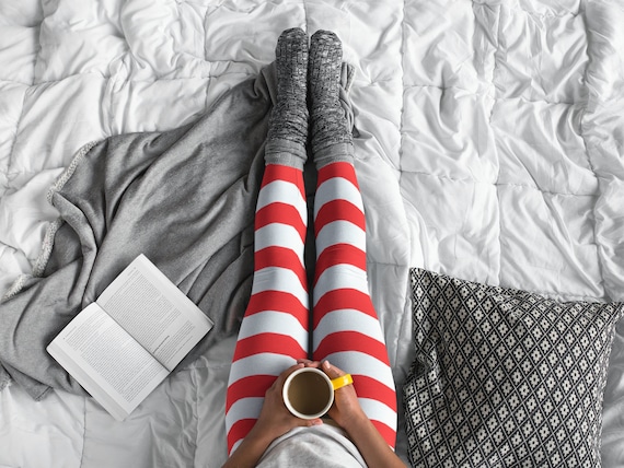 Christmas Elf Leggings Red and White Striped CANDY CANE LEGGINGS Womens Red  and White Striped Leggings Yoga Leggings Yoga Pants for Women 