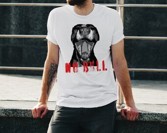 NO BULL T-Shirt Statement T-Shirt American Pitbull No Bull Short-Sleeve T-Shirt Designer Fashion Clothing Urban Streetwear Gift for Him