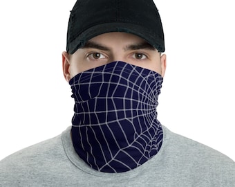 Spiderweb Mask Cob Web MASK Face Mask Neck Gaiter Unisex Face Covering for Men and Women Made in the USA One Size Fits All Spiderman Mask