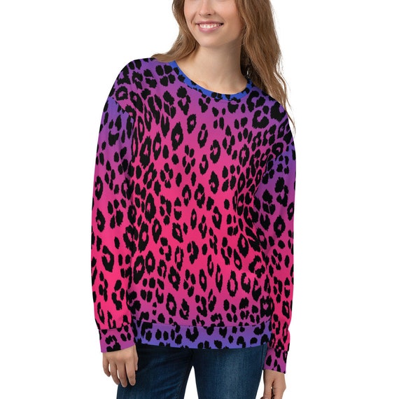PURPLE PINK CHEETAH Sweatshirt Womens or Mens Sweatshirt Unisex Sweatshirt Animal Print Clothing Cover up Beach Hoodie Gift for Her Etsy UK