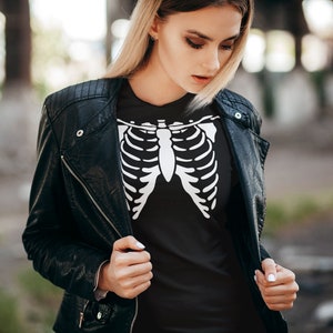 Skeleton T-Shirt: Women&#39;s Slim Fit Halloween Tee