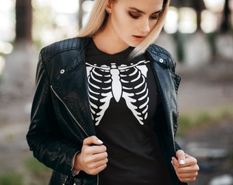 Skeleton T-Shirt: Women's Slim Fit Halloween Tee