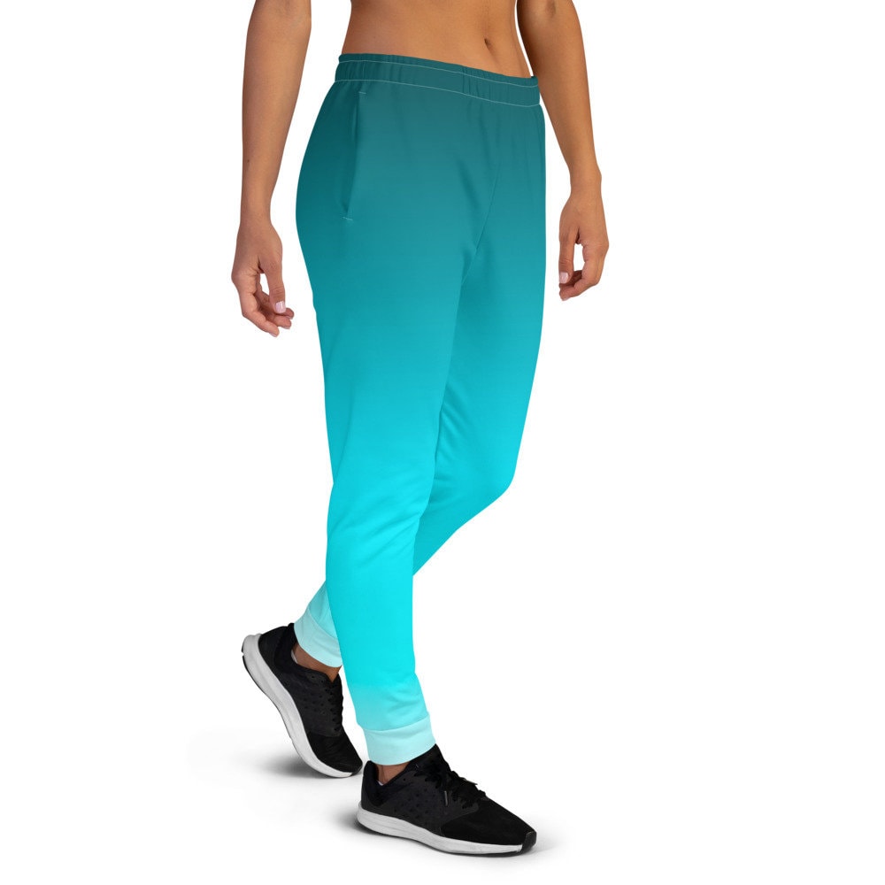 JOGGERS SWEATPANTS WOMENS Hemelsblauw Teal Ombre Jogger Broek Dames Joggers Workout Kleding Womens Yoga Broek Sweats voor Vrouwen Pyjama Broek Etsy Nederland