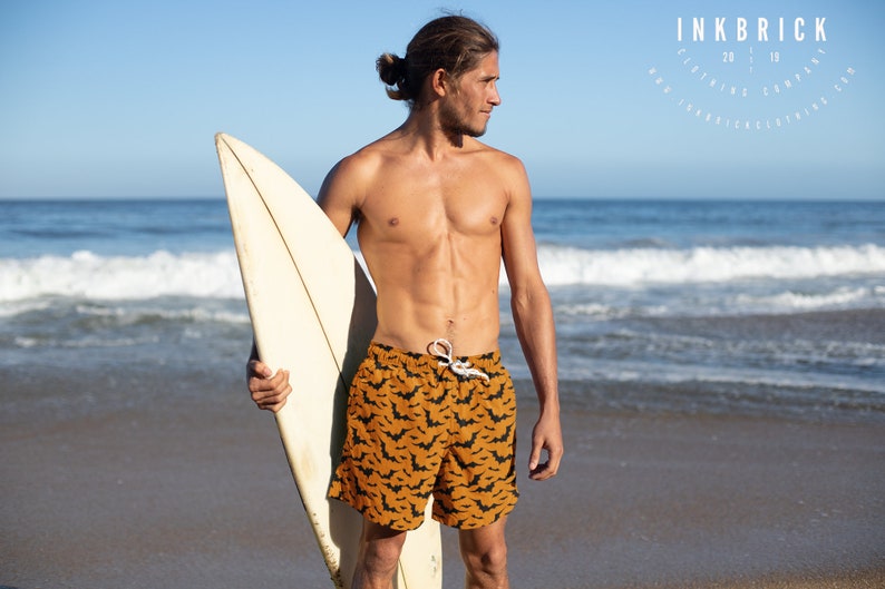 HALLOWEEN BAT SHORTS Men's Swimwear Athletic Long Shorts image 1