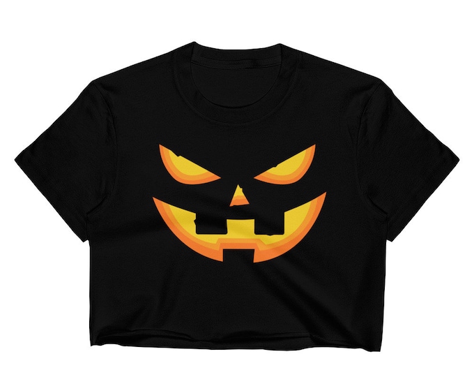 JACK O' LANTERN Crop Top Women's Crop Top Womens Cropped Tee Shirt Crop Top T-Shirt Belly Shirt Work Out Clothing Streetwear Urban Sexy Top