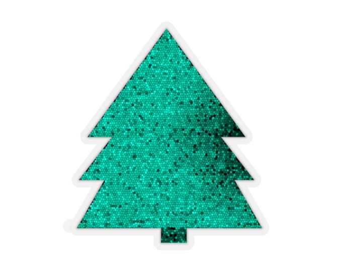 GREEN CHRISTMAS TREE Sticker Transparent Cut out Sticker for Paper Arts Kiss-Cut Stickers