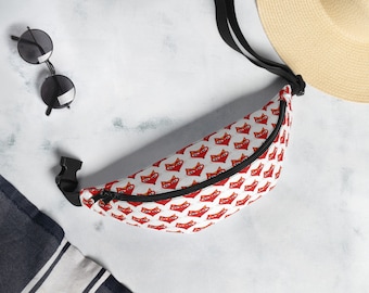 Fox Print Fanny Pack - Orange & White Animal Print Waist Bag
