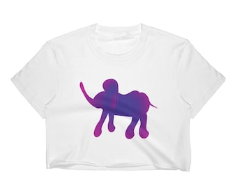Purple ELEPHANT T-SHIRT Womens Crop T-Shirt Crop Top for Women Los Angeles Apparel 2332 Fine Jersey Short Sleeve Cropped T-Shirt w/ Tear Awa
