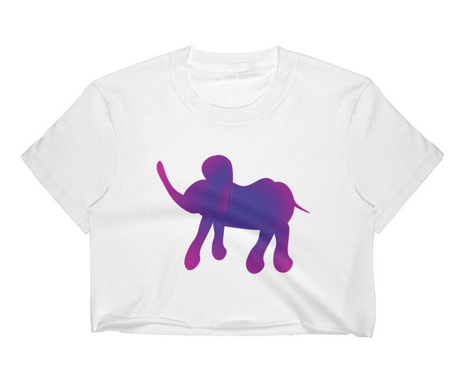 Purple ELEPHANT T-SHIRT Womens Crop T-Shirt Crop Top for Women Los Angeles Apparel 2332 Fine Jersey Short Sleeve Cropped T-Shirt w/ Tear Awa