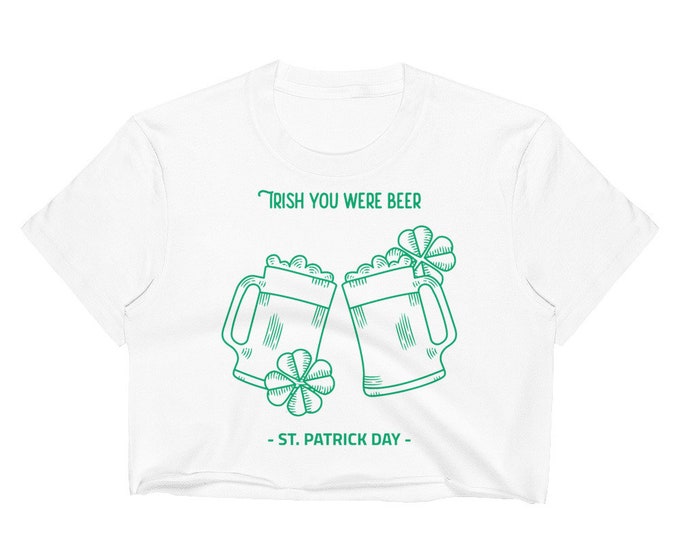 Women's Crop Top T-SHIRT CROP TOP St Patricks Day Tee for Women Irish T-Shirt Cropped Tee Cropped T-Shirt Funny T-Shirt for Paddys Day