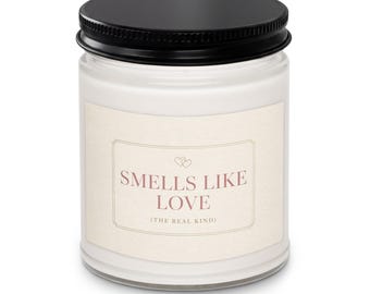 Smells Like Love Candle Romantic Candle Gift Anniversary Gift for Her Valentines Day Gift Couples Gift Love Candle Decor Soy Candle