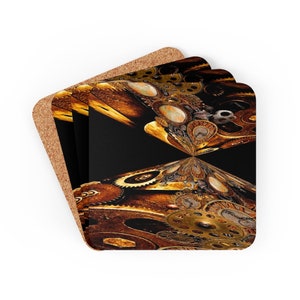 Steampunk Coaster Set: Gears & Clocks Home Decor