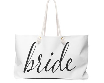 BRIDE TOTE BAG Weekender Bag Bridal Party Gift Bag Wedding Shower Gift for Bride Oversized Travel Tote Travel Bag for Women Wedding Day Gift