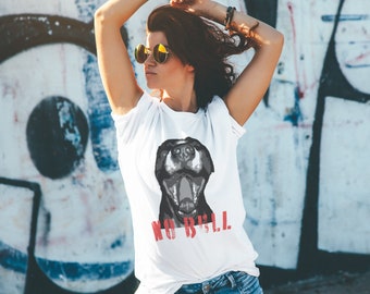 T-SHIRT American PITBULL Top No Bull T-Shirt Womens STATEMENT T-Shirt Long Body Top Trendy Urban Summer Clothing Designer Fashion Clothing
