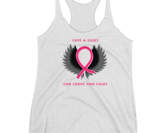 PINK RIBBON Tank Top BCAM Women's Racerback Tank Top Breast Cancer Awareness Month Pink Ribbon Survivor Top