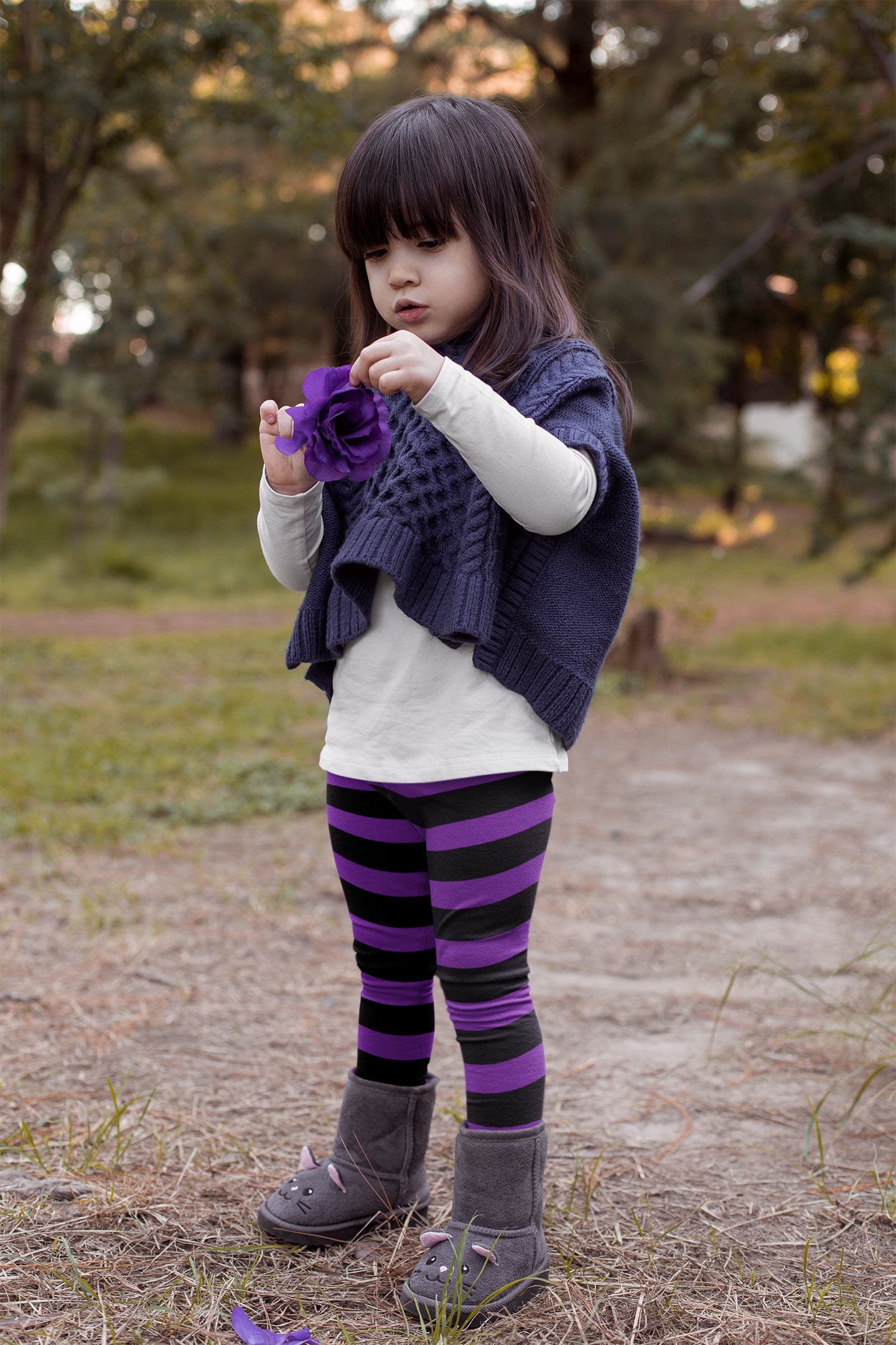 HALLOWEEN WITCH Boots & Purple Striped Tights for 18" American Girl Doll Clothes 