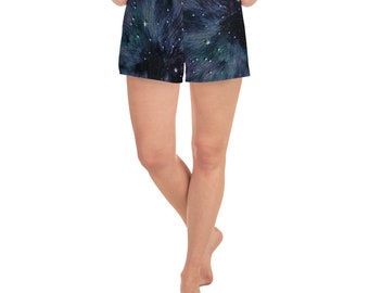 Galaxy Print Women's Athletic Shorts: Running, Yoga, Swim