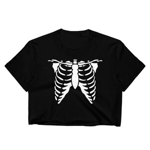 Skeleton Bones Crop Top: Women&#39;s Halloween Tee