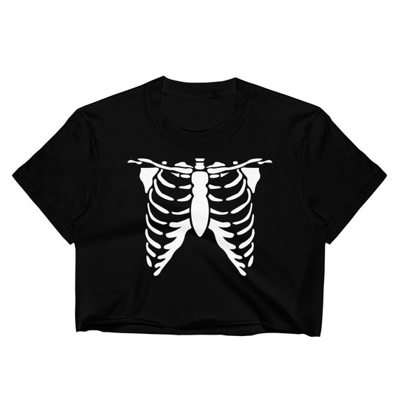 Skeleton Bones Crop Top: Women's Halloween Tee