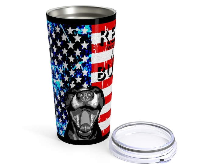 American Flag Red White & Blue American PITBULL USA MUG Stainless Steel Tumbler 20oz Hot or Cold Drinks Gift for Him Gift for Her Travel mug