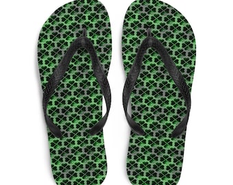 SHAMROCK FLIP FLOPS Adult Flip-Flops Thong Sandals St Patricks Day Saint Pattys Day St Pattys Day Flip Flips Clover Sandals Unisex Sandals
