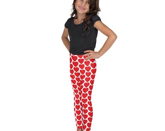 Red Heart Leggings: Valentine's Day Kids, Toddler, and Youth