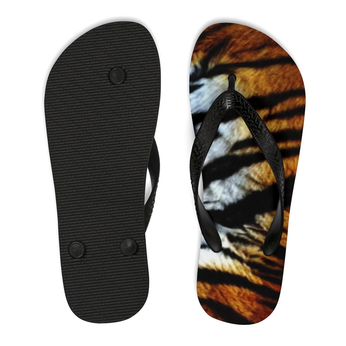 TIGER FLIP FLOPS Tiger Stripe Flip-flops Tiger Print Sandals Mens ...