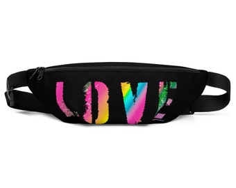 FESTIVAL Fanny Pack LGBTQ Rainbow LOVE Bag Bum Bag Waist Bag Side Wallet Hip Bag Festival Bag Festival Accessories Rave Clothing Beachwear
