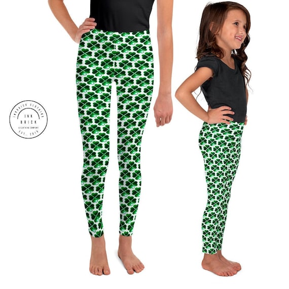 SHAMROCK LEGGINGS GIRLS Clover Leggings for Kid's Leggings Youth Leggings  St Patricks Day Leggings Baby Leggings Toddler Leggings St Paddys -   Canada