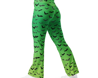 WOMENS FLARE LEGGINGS Womens Yoga Pants High Waisted Leggings Yoga Flare leggings for Halloween Lounge Wear Spooky Season Leggings Plus Size