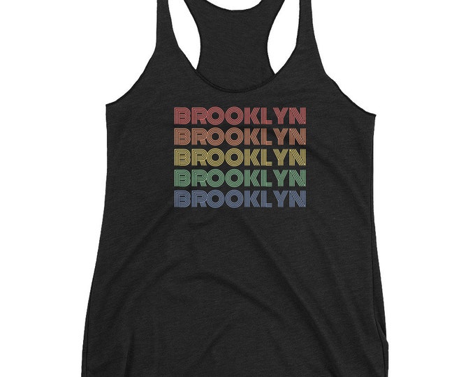 BROOKLYN Top Women's Clothing - Racerback Tank Statement Tank Top - Womens TANK TOP - Work out Tank Top - Tank Top - Gift for Her - Yoga Top