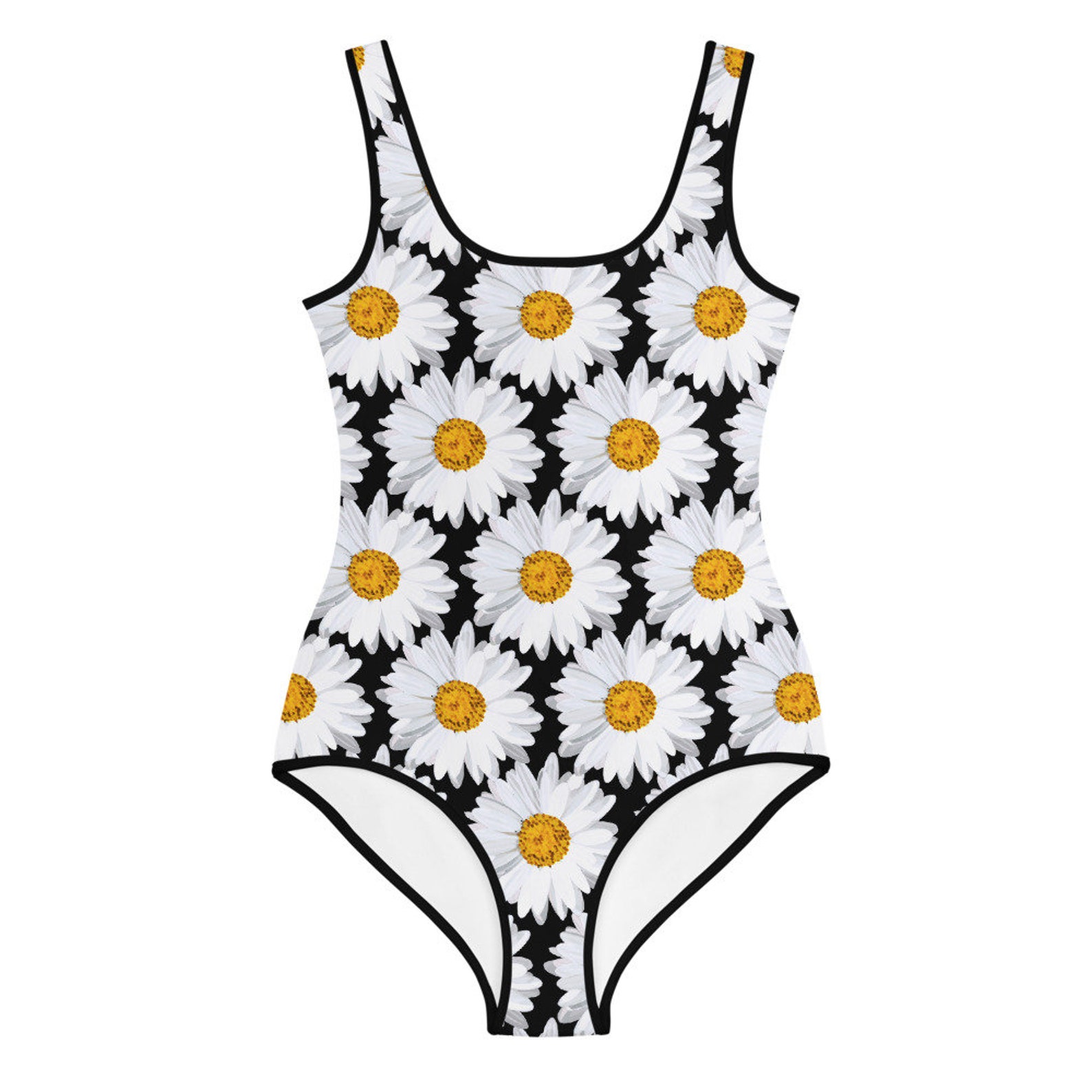 DAISY SWIMSUIT GIRLS Floral Daisy Print Bathing Suit Allover Etsy