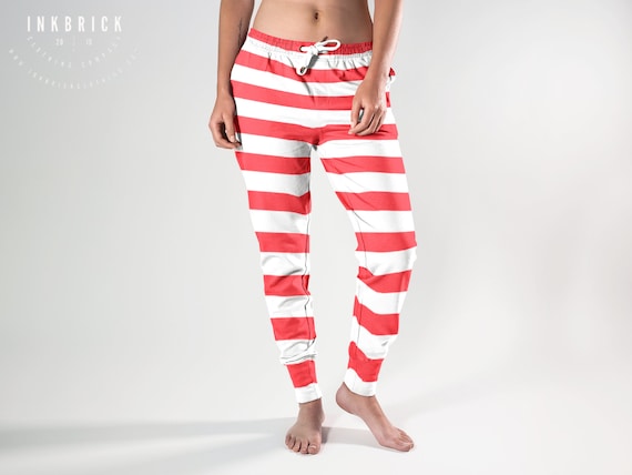 CANDY CANE JOGGERS Red and White Striped Christmas Pajama Pants for Men or  Women's Joggers Christmas Pajamas for Adults Unisex Clothing -  Canada