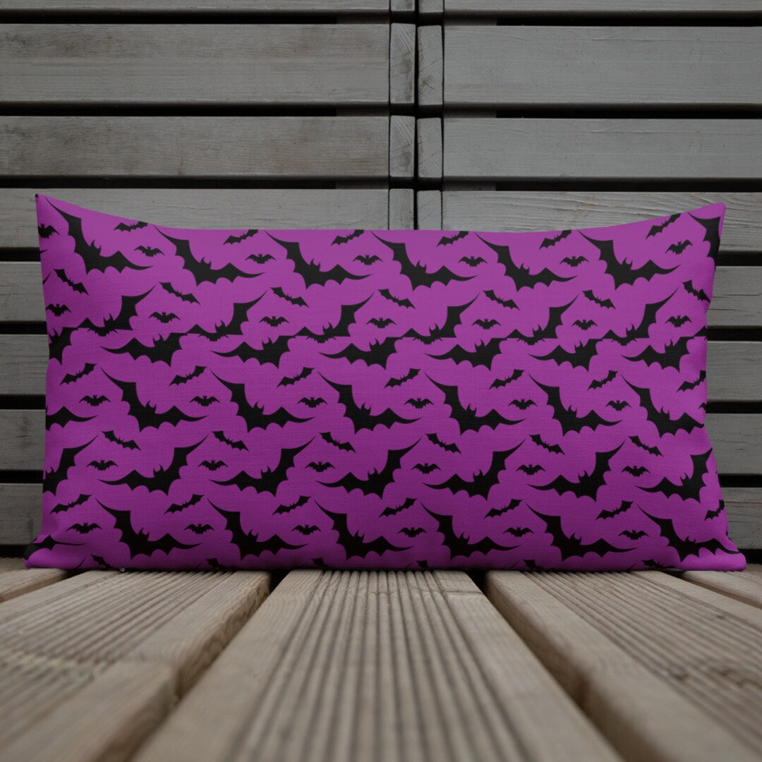 HALLOWEEN PILLOW BAT Print Decorative Throw Pillow Home Decor Halloween Decorations Premium