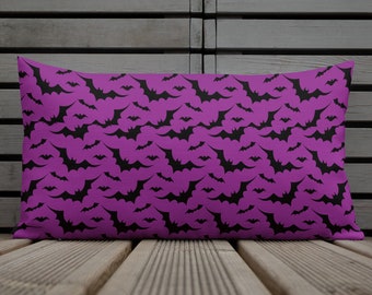 Halloween Bat Print Pillow: Decorative Throw Pillow, Home Decor