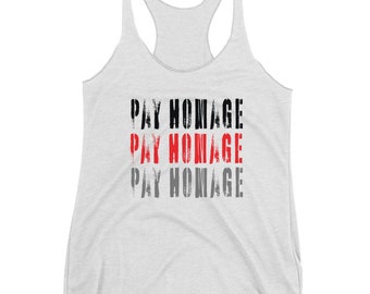 Pay Homage STATEMENT TANK TOP Womens Work-Out Clothing Women's Racerback Tank Top Sleeveless Loose Jersey Tank Top for Women Activewear