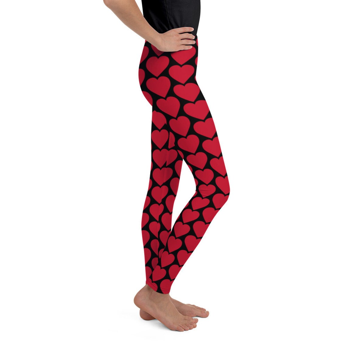 VALENTINES HEART LEGGINGS Red Heart Leggings Girls Leggings Etsy