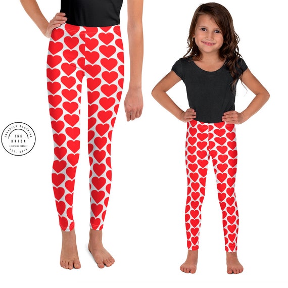 Buy VALENTINES HEART LEGGINGS Red Heart Leggings Girls Leggings