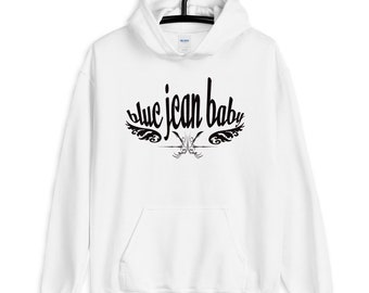 Statement HOODIE Unisex Hooded Sweatshirt for Men or Women Blue Jean Baby Elton John Inspired Hooded SWEATSHIRT Womens Graphic Hoodie Mens