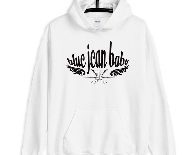 Statement HOODIE Unisex Hooded Sweatshirt for Men or Women Blue Jean Baby Elton John Inspired Hooded SWEATSHIRT Womens Graphic Hoodie Mens