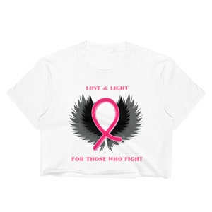 Pink Ribbon Breast Cancer Awareness Crop Top: Love and Light
