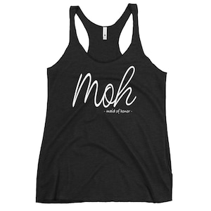 MAID OF HONOR Canotta Regalo damigella d'onore Regalo donna Racerback Tank Addio al nubilato Top abbinato Regalo per maid of honor Regalo per festa di nozze