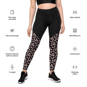 Sports Leggings WOMENS Yoga Leggings COMPRESSION LEGGINGS Womens Yoga Pants Work Out Leggings Workout Clothing Cheetah Print Leggings