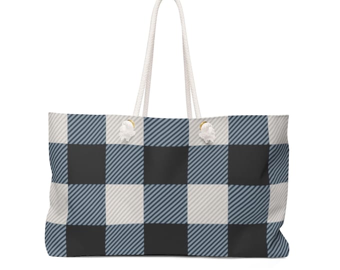 FALL FASHION TOTE Buffalo Plaid Tote Fall Bag Plaid Tote Weekender Tote Weekender Bag Fall Accessories Gift for Her Buffalo Check Tote Bag