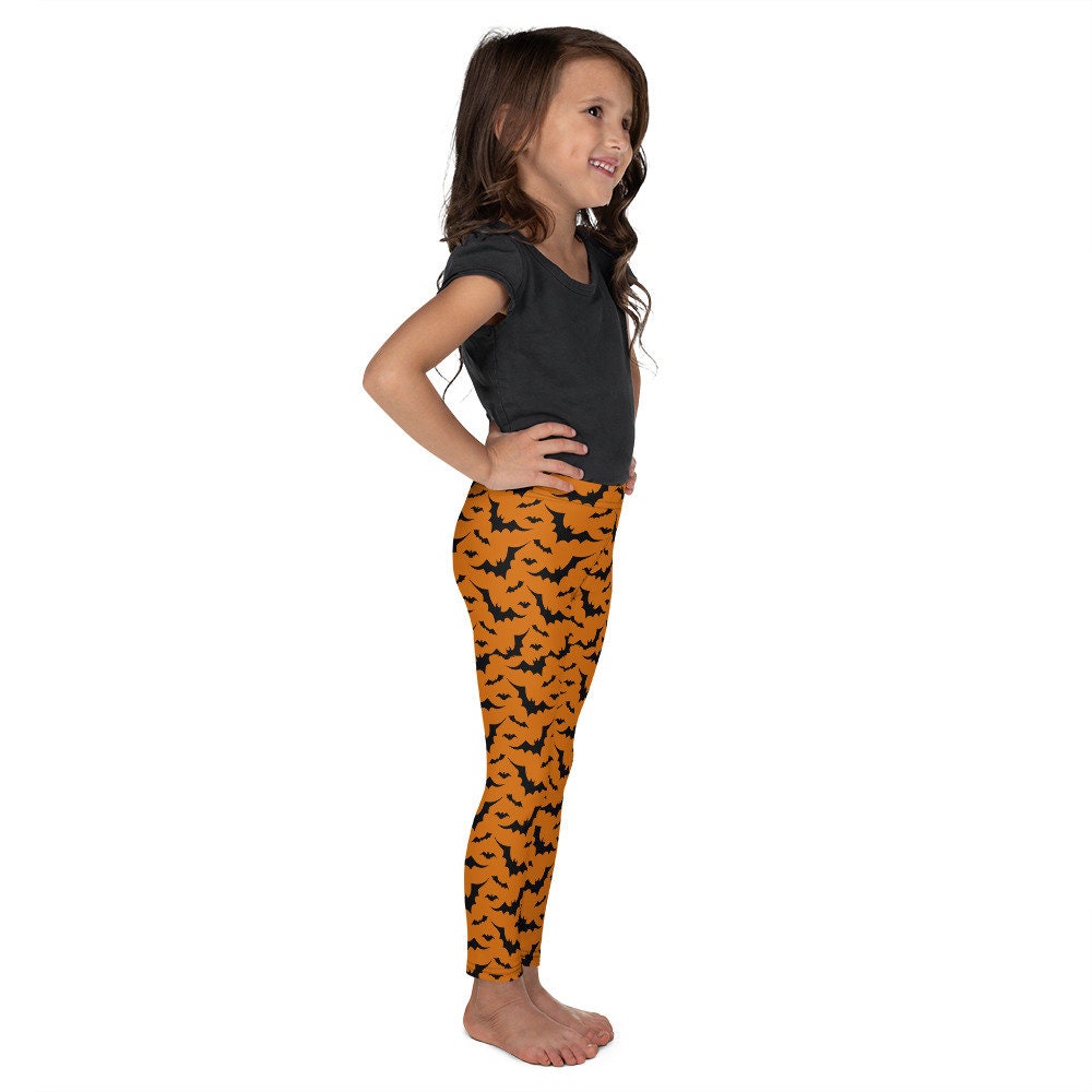 HALLOWEEN LEGGINGS BAT Girl Leggings Orange and Black Bat - Etsy UK