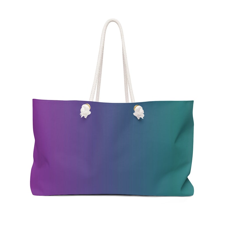 BEACH BAG Purple Ombre Tote Weekender Bag Teal Ombre Oversized Tote Bag Travel Bag Travel Tote Yoga Bag Gym Bag Gift for Her Summer Tote Bag