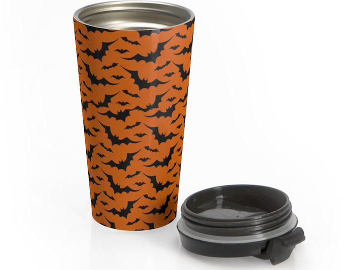 BAT MUG Stainless Steel Travel Mug for Hot or Cold Beverages Insulated TRAVEL Mug Drinkware Home Decor Beach Accessories Gift for Teacher