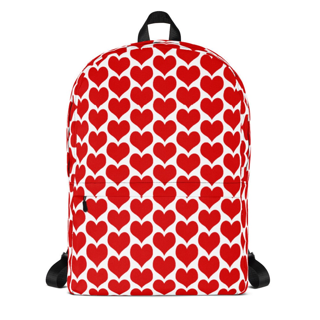 BACKPACK HEART Book BAG Red and White Backpack Kids Back to Etsy