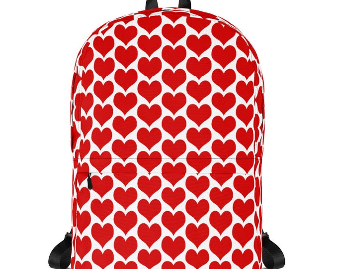 BACKPACK HEART Book BAG Red and White Backpack Kids Back To School Fashion Accessories for Girls Heart Backpack Mini Backpack Bag for School