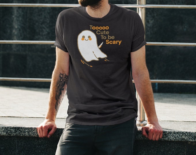 Funny HALLOWEEN T-SHIRT Ghost T-Shirt Unisex Graphic T-Shirt for Halloween Black and White Short-Sleeve Unisex T-Shirt Halloween Ghost Top